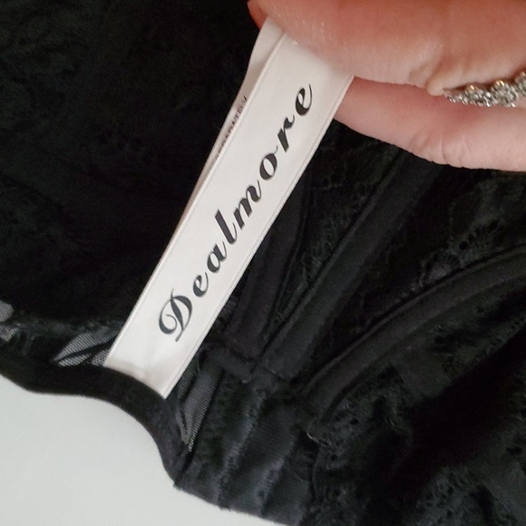 Dealmore Black Corset Tank Size Large Grunge Mesh Lace - Picture 7 of 13